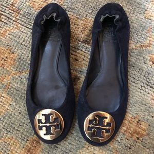 Tory Burch Reva suede navy sz 6
